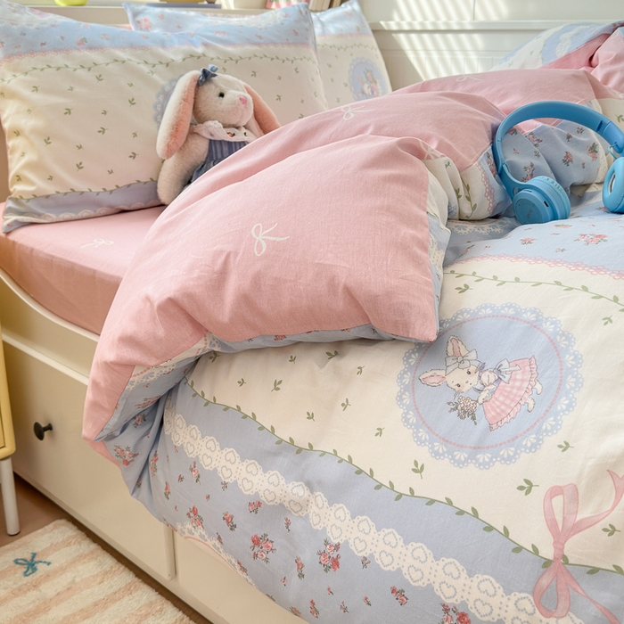 91家纺网 家纺一手货源 找家纺 小叮当家纺仓储工厂店 2025新款13372碎花系列全棉纯棉印花四件套 茶话会