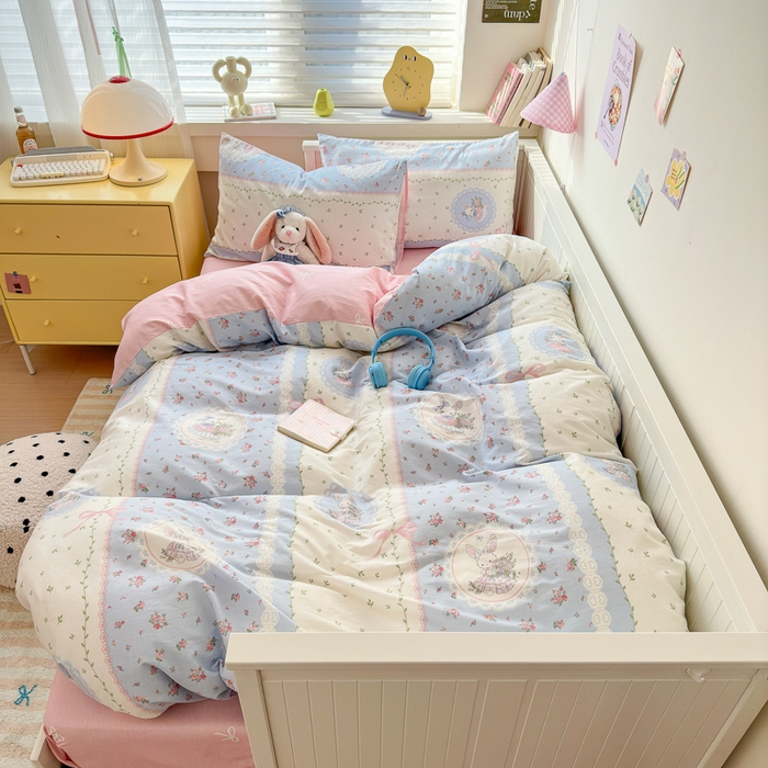 91家纺网 家纺一手货源 找家纺 小叮当家纺仓储工厂店 2025新款13372碎花系列全棉纯棉印花四件套 茶话会