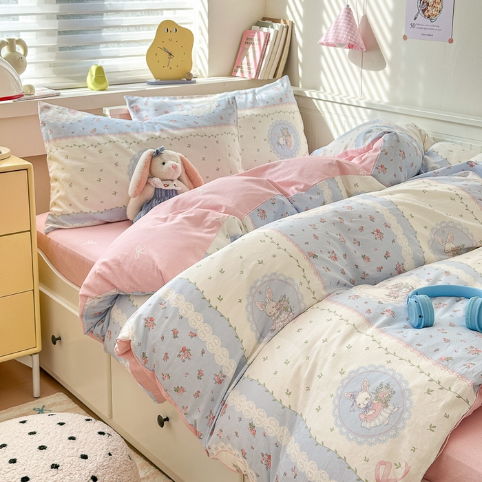 91家纺网 家纺一手货源 找家纺 小叮当家纺仓储工厂店 2025新款13372碎花系列全棉纯棉印花四件套 茶话会