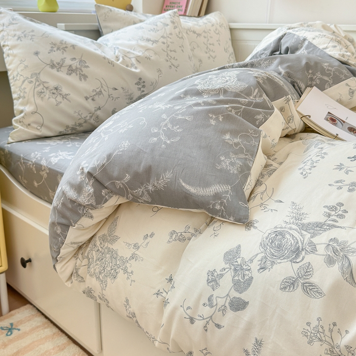 91家纺网 家纺一手货源 找家纺 小叮当家纺仓储工厂店 2025新款13372碎花系列全棉纯棉印花四件套 椿野