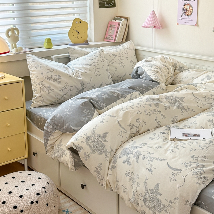 91家纺网 家纺一手货源 找家纺 小叮当家纺仓储工厂店 2025新款13372碎花系列全棉纯棉印花四件套 椿野