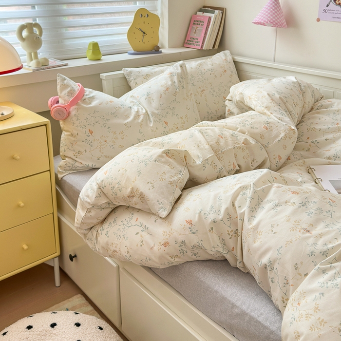 91家纺网 家纺一手货源 找家纺 小叮当家纺仓储工厂店 2025新款13372碎花系列全棉纯棉印花四件套 南枝