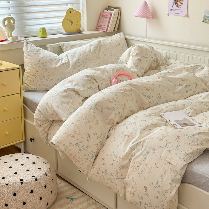 91家纺网 家纺一手货源 找家纺 小叮当家纺仓储工厂店 2025新款13372碎花系列全棉纯棉印花四件套 南枝