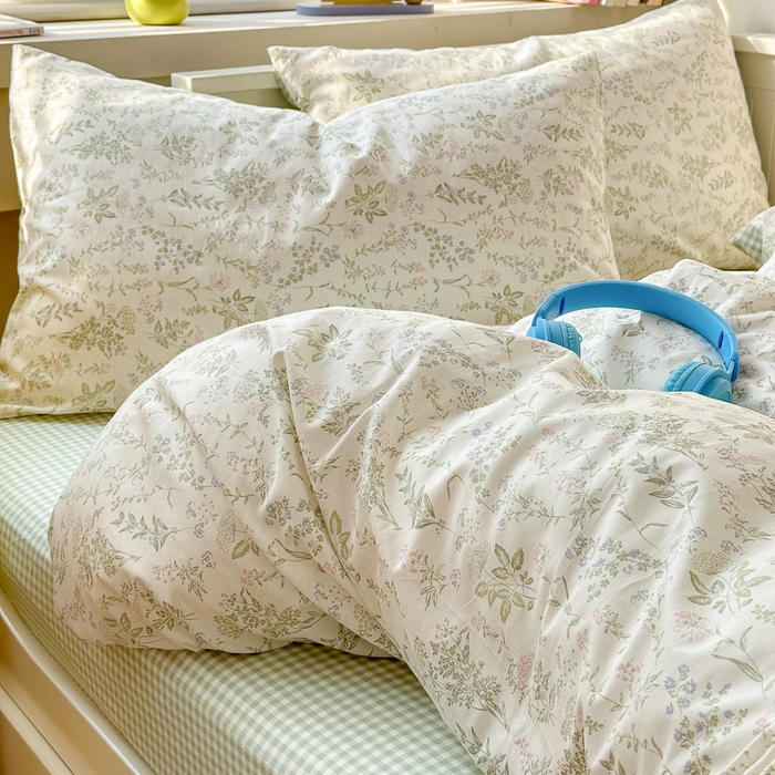 91家纺网 家纺一手货源 找家纺 小叮当家纺仓储工厂店 2025新款13372碎花系列全棉纯棉印花四件套 忘忧草