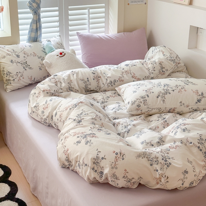 91家纺网 家纺一手货源 找家纺 小叮当家纺仓储工厂店 2025新款13372碎花系列全棉纯棉印花四件套 暗香