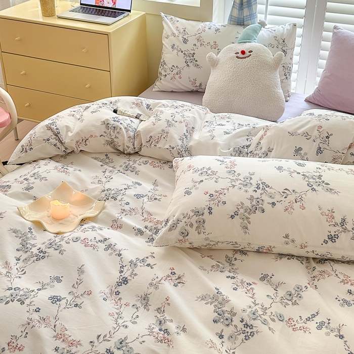 91家纺网 家纺一手货源 找家纺 小叮当家纺仓储工厂店 2025新款13372碎花系列全棉纯棉印花四件套 暗香