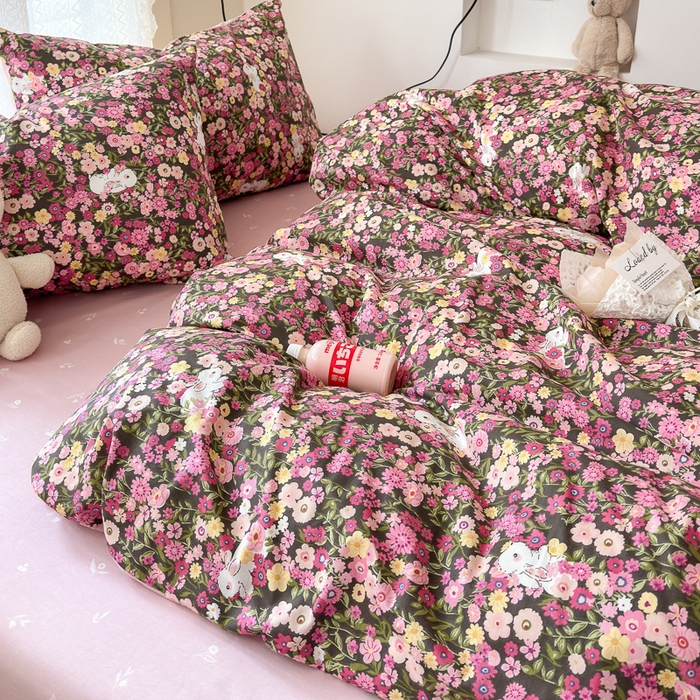 91家纺网 家纺一手货源 找家纺 小叮当家纺仓储工厂店 2025新款13372碎花系列全棉纯棉印花四件套 沉浸花园