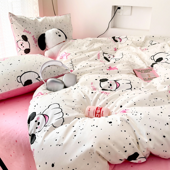 91家纺网 家纺一手货源 找家纺 小叮当家纺仓储工厂店 2025新款13372碎花系列全棉纯棉印花四件套 布丁狗