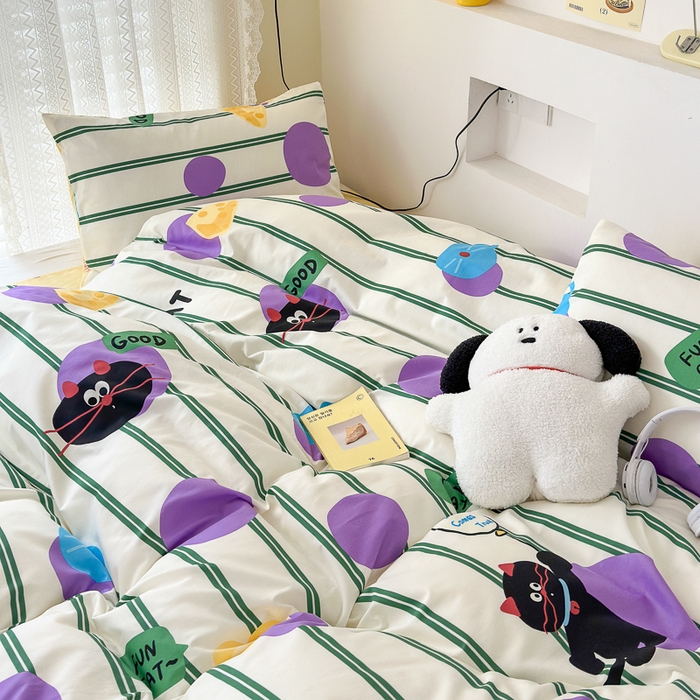 91家纺网 家纺一手货源 找家纺 小叮当家纺仓储工厂店 2025新款13372碎花系列全棉纯棉印花四件套 猫和老鼠