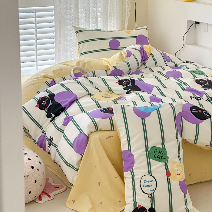 91家纺网 家纺一手货源 找家纺 小叮当家纺仓储工厂店 2025新款13372碎花系列全棉纯棉印花四件套 猫和老鼠