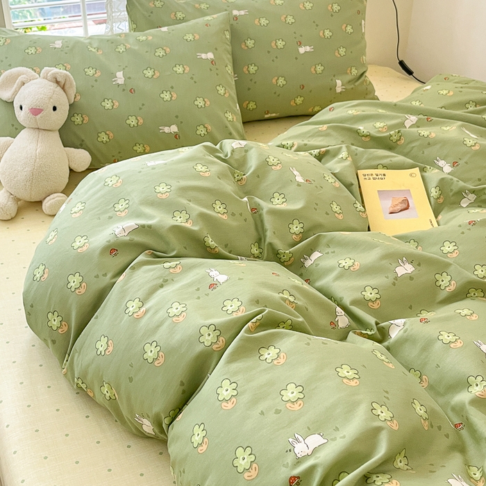 91家纺网 家纺一手货源 找家纺 小叮当家纺仓储工厂店 2025新款13372碎花系列全棉纯棉印花四件套 琪琪兔