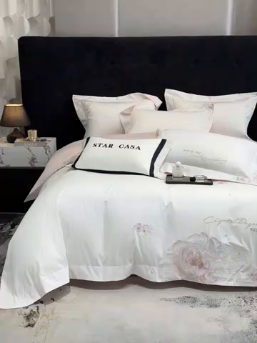 91家纺网 家纺一手货源 找家纺 （总）星蕴家纺 2025新款正宗澳棉长绒棉贡缎四件套-晨曦