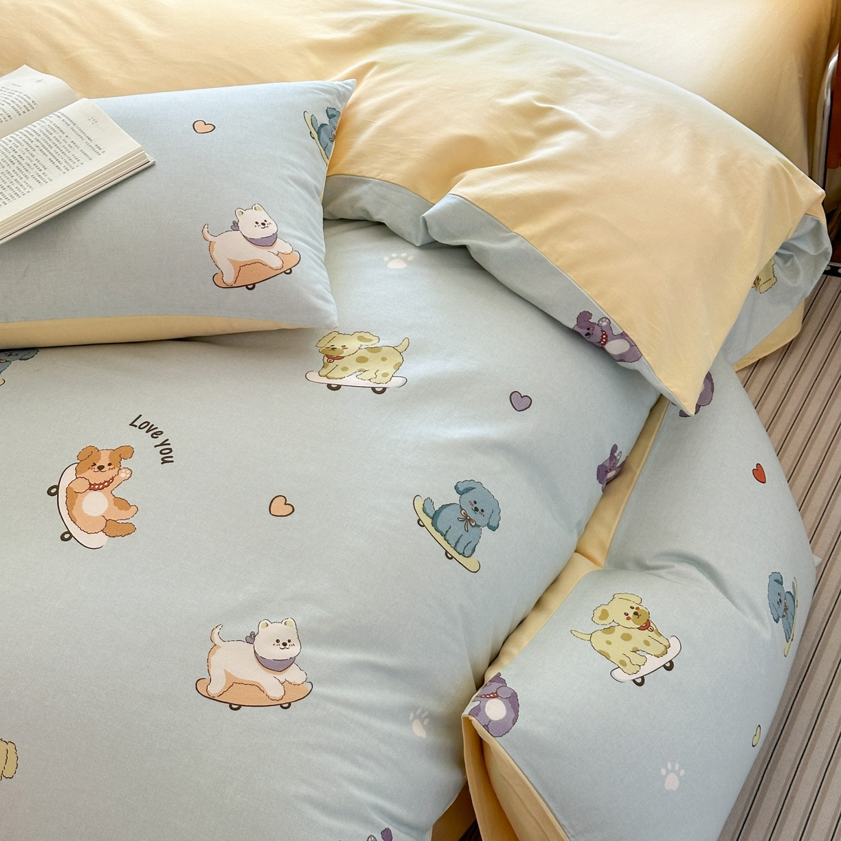 91家纺网 家纺一手货源 找家纺 （总）小叮当家纺仓储工厂店 2025新款数码印花全棉纯棉磨毛四件套