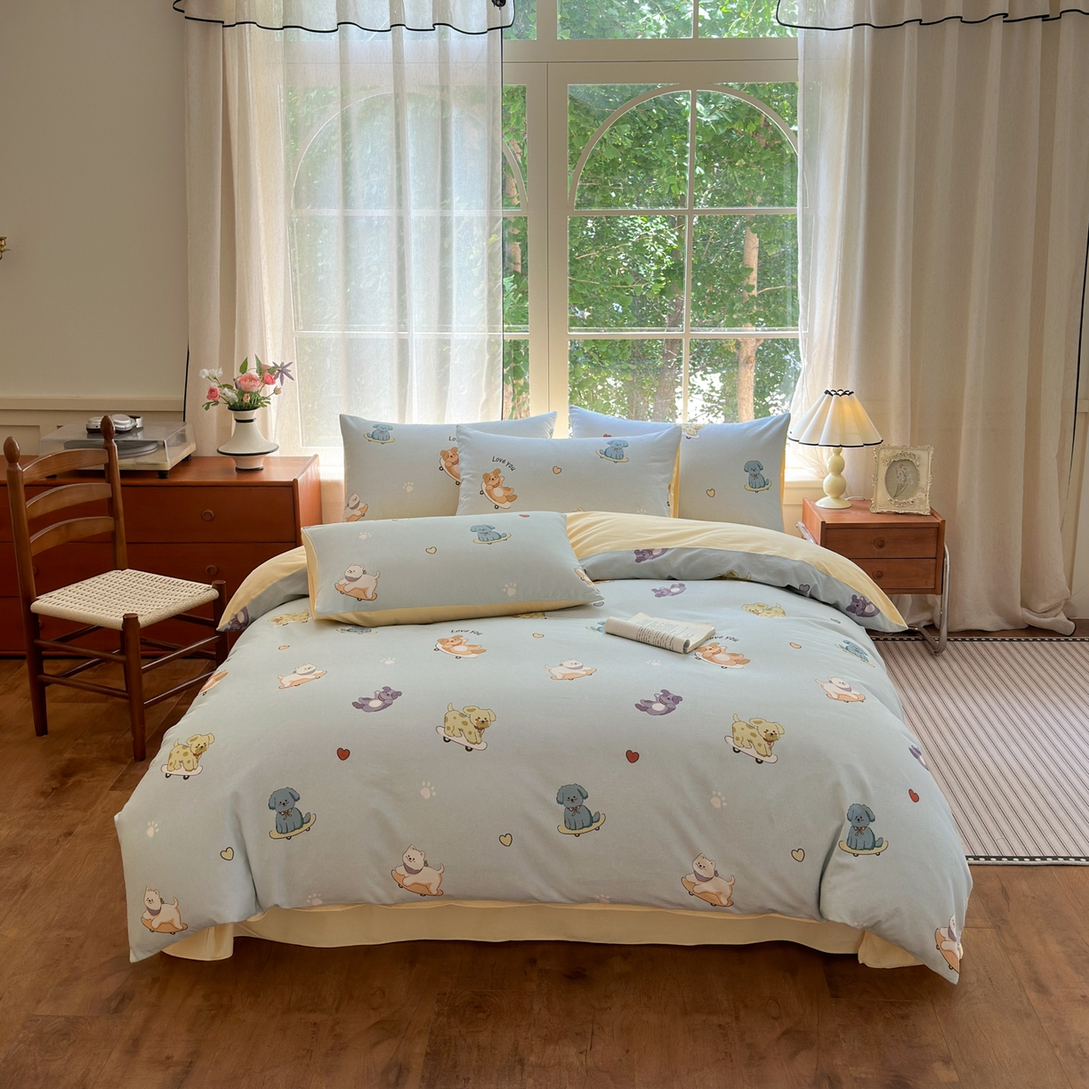 91家纺网 家纺一手货源 找家纺 （总）小叮当家纺仓储工厂店 2025新款数码印花全棉纯棉磨毛四件套