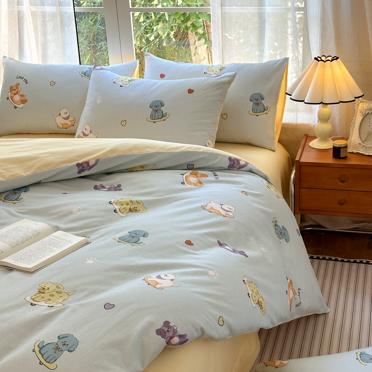 91家纺网 家纺一手货源 找家纺 （总）小叮当家纺仓储工厂店 2025新款数码印花全棉纯棉磨毛四件套