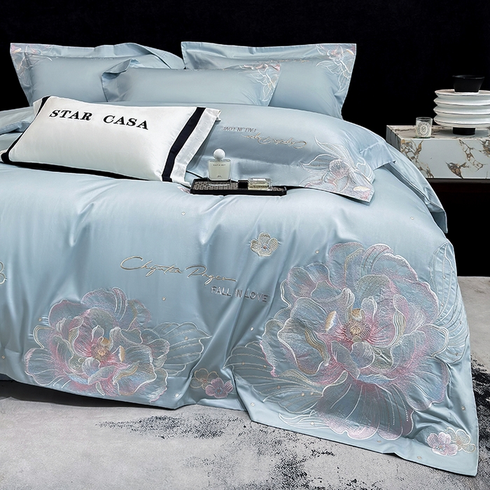 91家纺网 家纺一手货源 找家纺 星蕴家纺 2025新款正宗澳棉长绒棉贡缎四件套-晨曦 晨曦 幸运兰