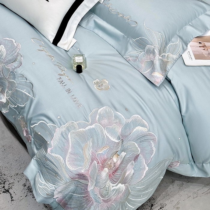 91家纺网 家纺一手货源 找家纺 星蕴家纺 2025新款正宗澳棉长绒棉贡缎四件套-晨曦 晨曦 幸运兰