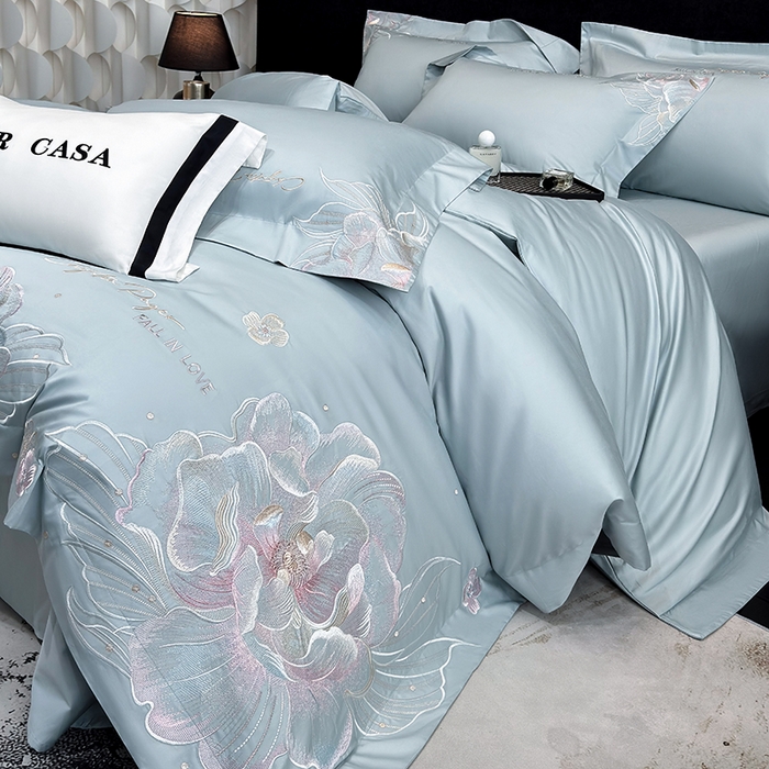 91家纺网 家纺一手货源 找家纺 星蕴家纺 2025新款正宗澳棉长绒棉贡缎四件套-晨曦 晨曦 幸运兰