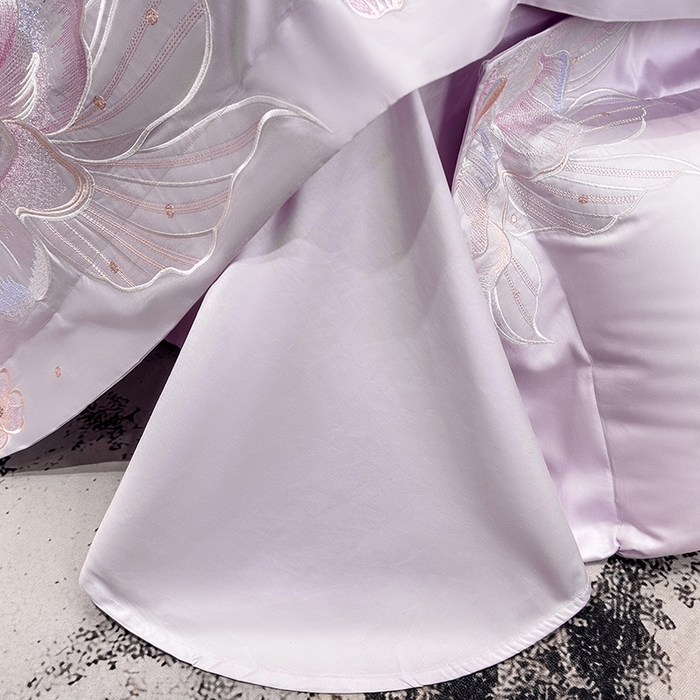 91家纺网 家纺一手货源 找家纺 星蕴家纺 2025新款正宗澳棉长绒棉贡缎四件套-晨曦 晨曦 优雅紫