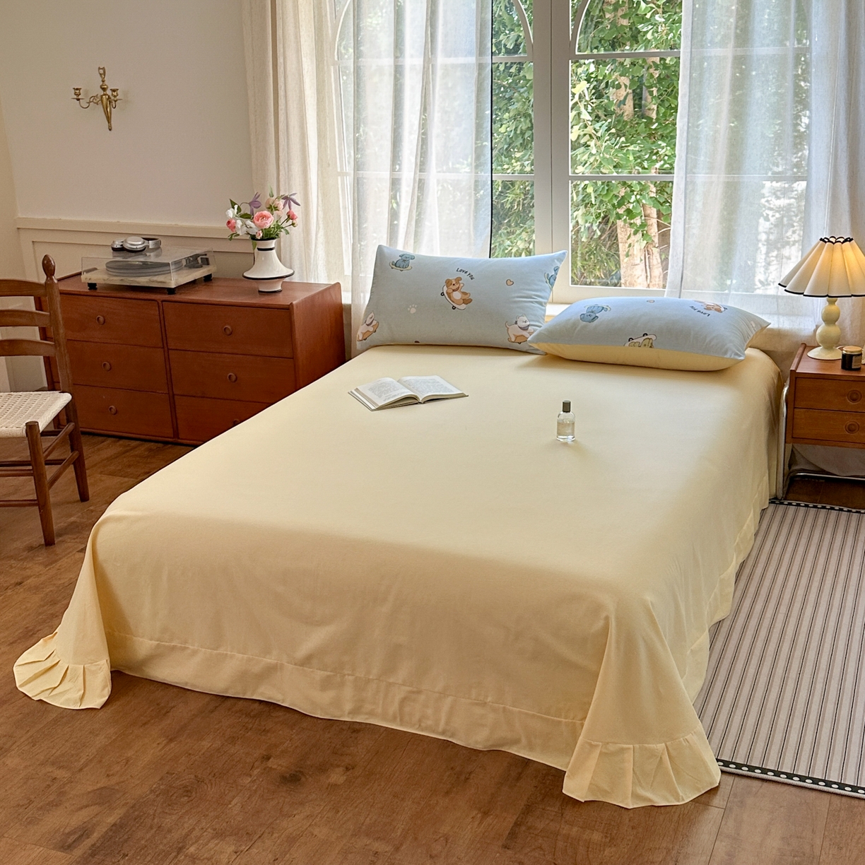 91家纺网 家纺一手货源 找家纺 小叮当家纺仓储工厂店 2025新款数码印花全棉纯棉磨毛四件套 小狗当家