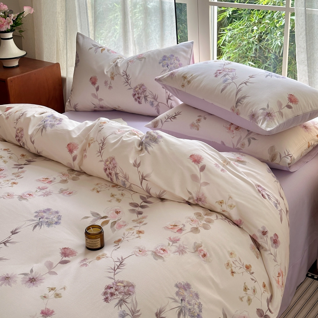 91家纺网 家纺一手货源 找家纺 小叮当家纺仓储工厂店 2025新款数码印花全棉纯棉磨毛四件套 艾丽娅