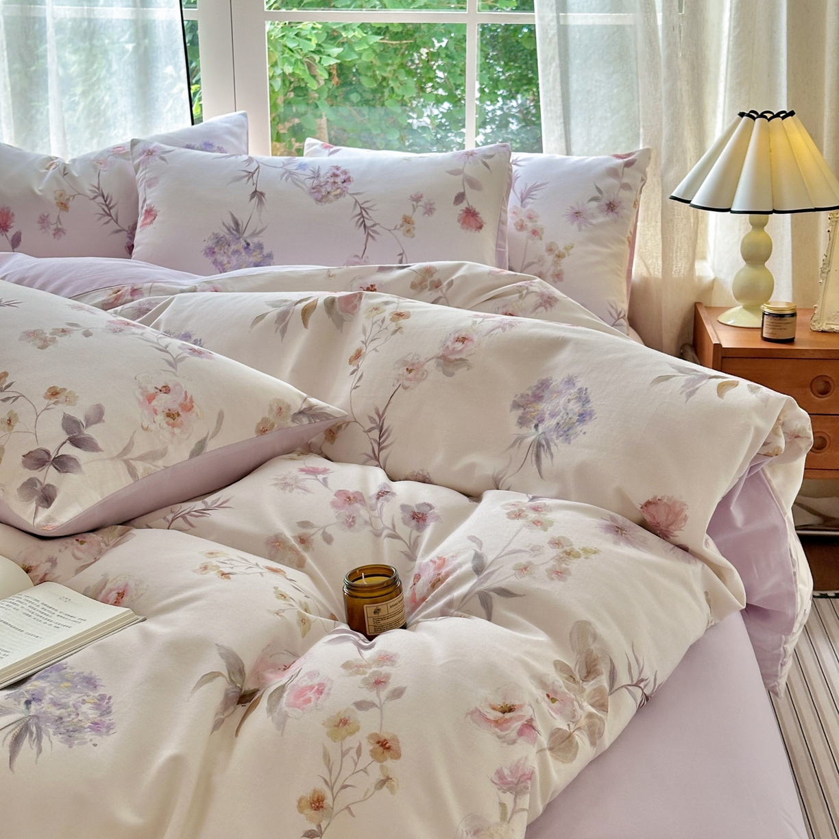 91家纺网 家纺一手货源 找家纺 小叮当家纺仓储工厂店 2025新款数码印花全棉纯棉磨毛四件套 艾丽娅