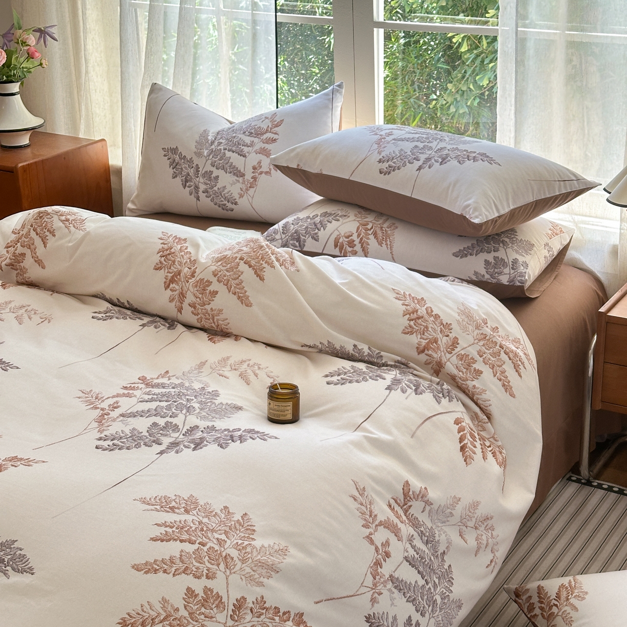 91家纺网 家纺一手货源 找家纺 小叮当家纺仓储工厂店 2025新款数码印花全棉纯棉磨毛四件套 草木绮梦