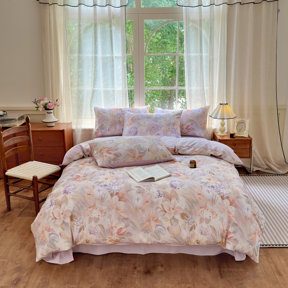 91家纺网 家纺一手货源 找家纺 小叮当家纺仓储工厂店 2025新款数码印花全棉纯棉磨毛四件套 初茅