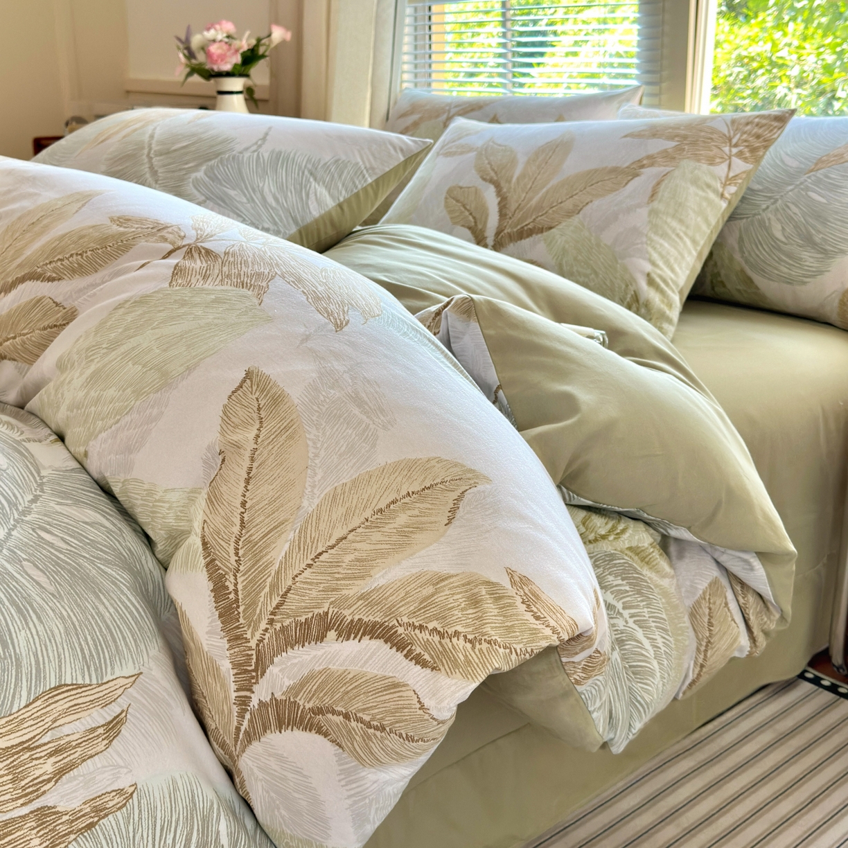 小叮当家纺仓储工厂店 2025新款数码印花全棉纯棉磨毛四件套 梵弥