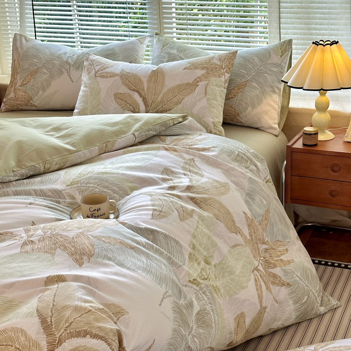 91家纺网 家纺一手货源 找家纺 小叮当家纺仓储工厂店 2025新款数码印花全棉纯棉磨毛四件套 梵弥