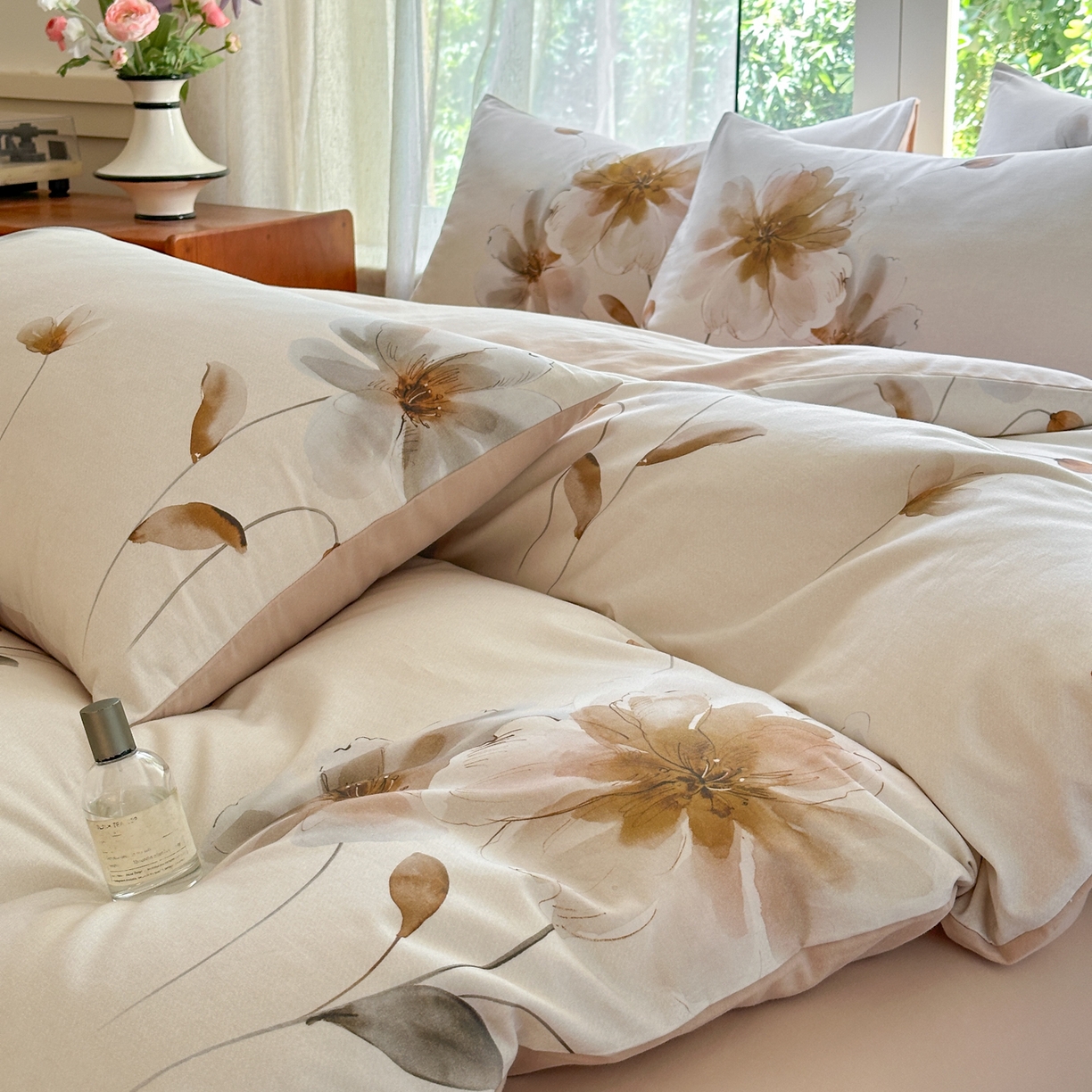 91家纺网 家纺一手货源 找家纺 小叮当家纺仓储工厂店 2025新款数码印花全棉纯棉磨毛四件套 路过芳华