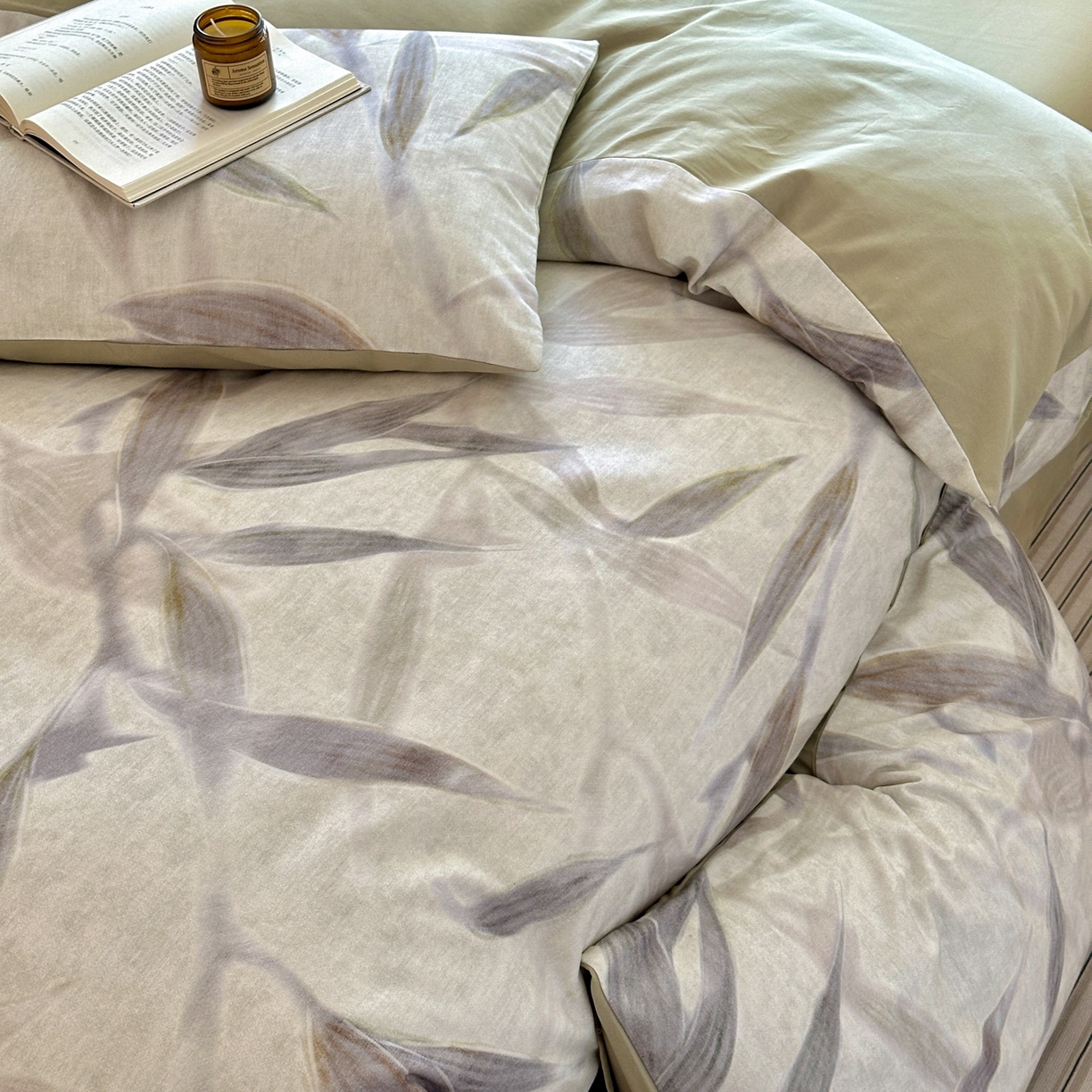 91家纺网 家纺一手货源 找家纺 小叮当家纺仓储工厂店 2025新款数码印花全棉纯棉磨毛四件套 清风徐来