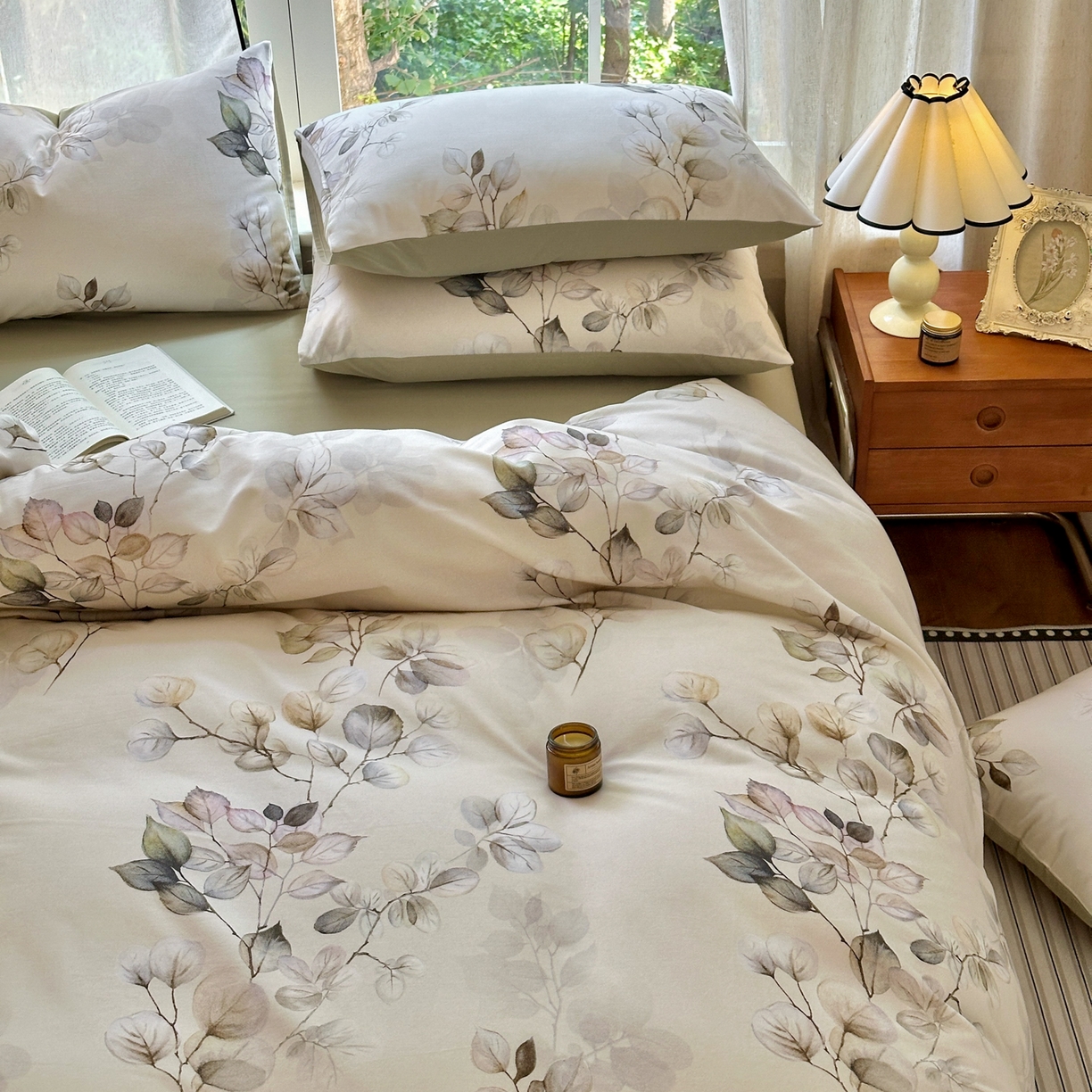 91家纺网 家纺一手货源 找家纺 小叮当家纺仓储工厂店 2025新款数码印花全棉纯棉磨毛四件套 舒蔓枝