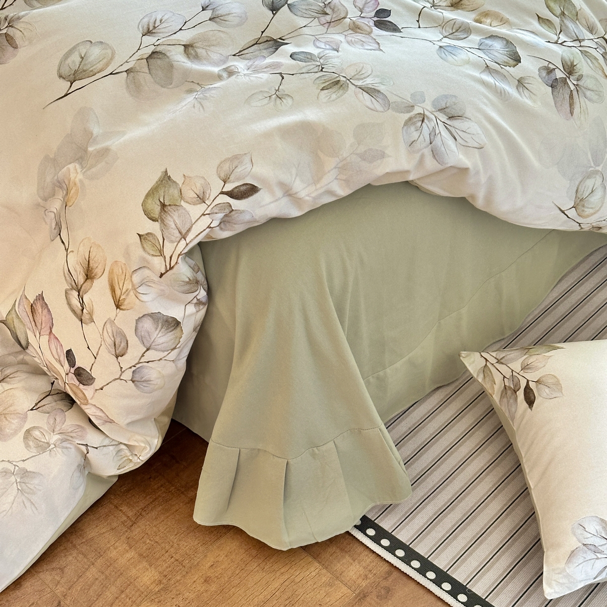 91家纺网 家纺一手货源 找家纺 小叮当家纺仓储工厂店 2025新款数码印花全棉纯棉磨毛四件套 舒蔓枝