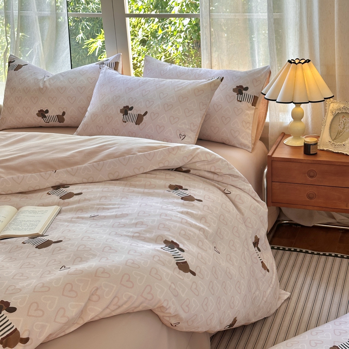 91家纺网 家纺一手货源 找家纺 小叮当家纺仓储工厂店 2025新款数码印花全棉纯棉磨毛四件套 旺趣