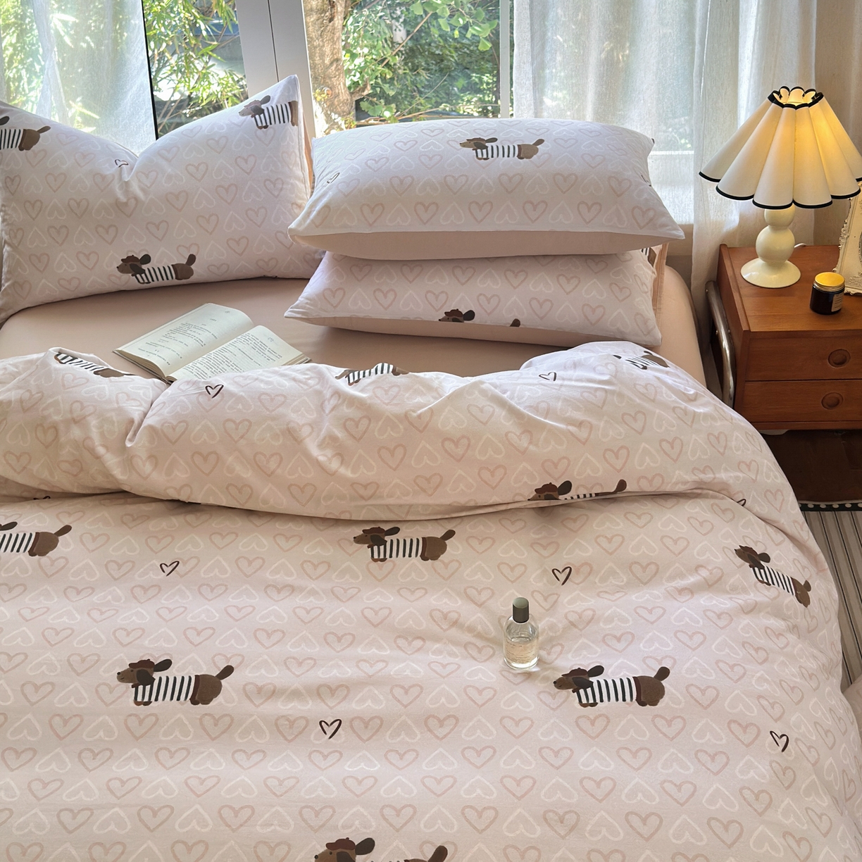 91家纺网 家纺一手货源 找家纺 小叮当家纺仓储工厂店 2025新款数码印花全棉纯棉磨毛四件套 旺趣