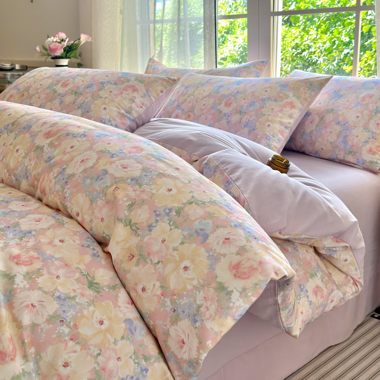 小叮当家纺仓储工厂店 2025新款数码印花全棉纯棉磨毛四件套 星辰