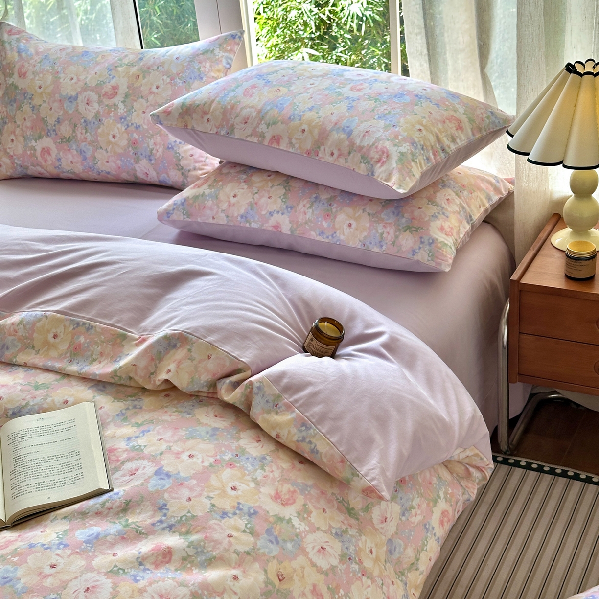 91家纺网 家纺一手货源 找家纺 小叮当家纺仓储工厂店 2025新款数码印花全棉纯棉磨毛四件套 星辰