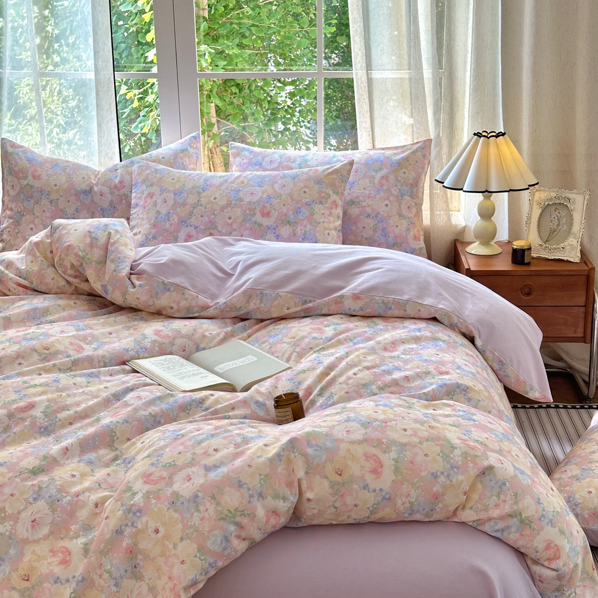 91家纺网 家纺一手货源 找家纺 小叮当家纺仓储工厂店 2025新款数码印花全棉纯棉磨毛四件套 星辰