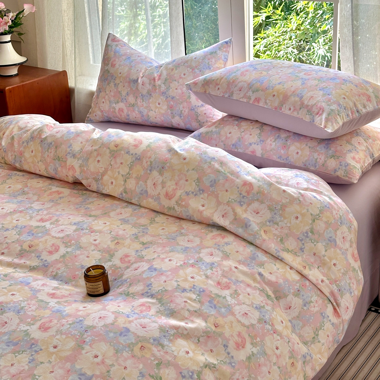 91家纺网 家纺一手货源 找家纺 小叮当家纺仓储工厂店 2025新款数码印花全棉纯棉磨毛四件套 星辰