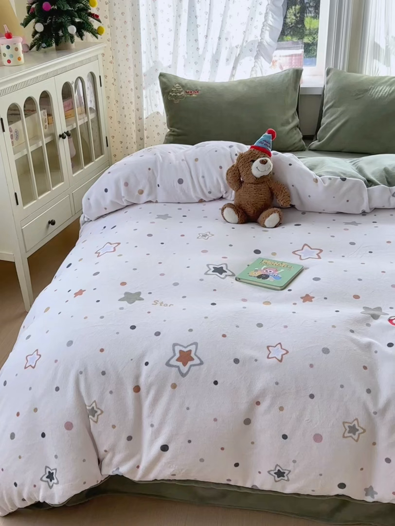 91家纺网 家纺一手货源 找家纺 （总）小叮当家纺仓储工厂店 2025新款牛奶绒毛巾绣贴布绣牛奶绒四件套