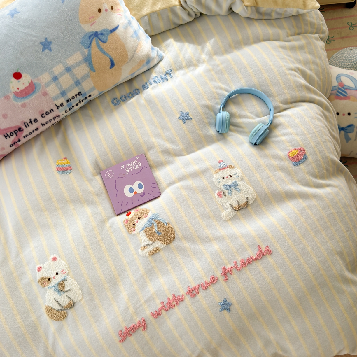 91家纺网 家纺一手货源 找家纺 （总）小叮当家纺仓储工厂店 2025新款牛奶绒毛巾绣贴布绣牛奶绒四件套