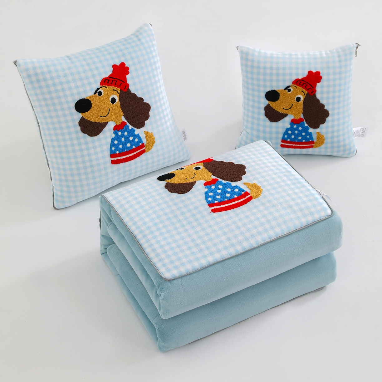 91家纺网 家纺一手货源 找家纺 （总）翰轩家居 2025新款卡通牛奶绒抱枕被毛巾绣系列