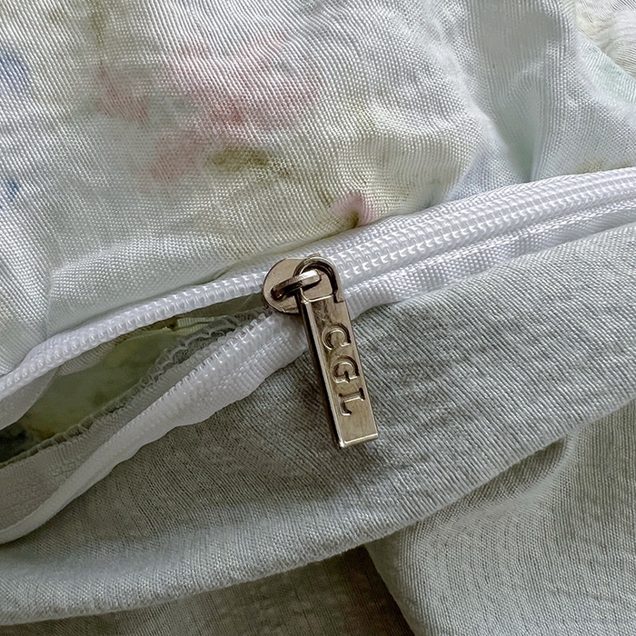 91家纺网 家纺一手货源 找家纺 春光里 2025新款亲肤舒适云感双层纱花边四件套 风格二（提供买家秀） 绿野