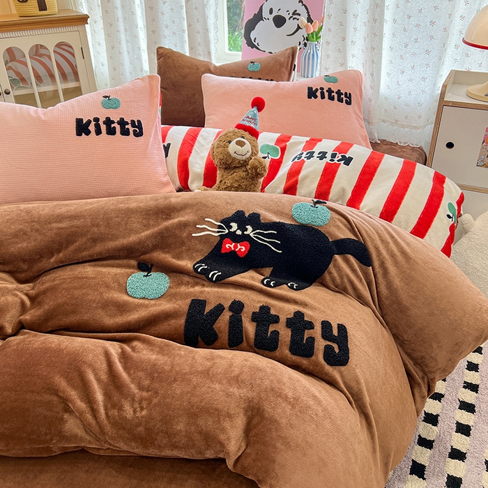 91家纺网 家纺一手货源 找家纺 （总）眠博士 2025新款牛奶绒毛巾绣四件套