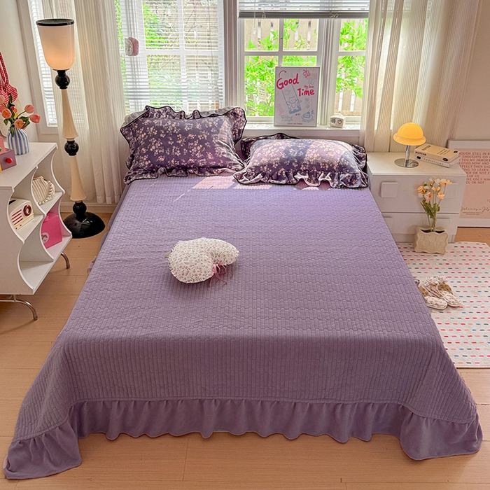 91家纺网 家纺一手货源 找家纺 梦莱斯 2025新款加厚保暖双面牛奶绒四件套-黑色花边款 爱丽丝花园