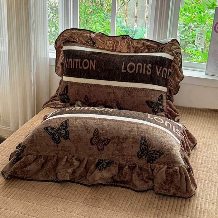 91家纺网 家纺一手货源 找家纺 梦莱斯 2025新款加厚保暖双面牛奶绒四件套-黑色花边款 米亚