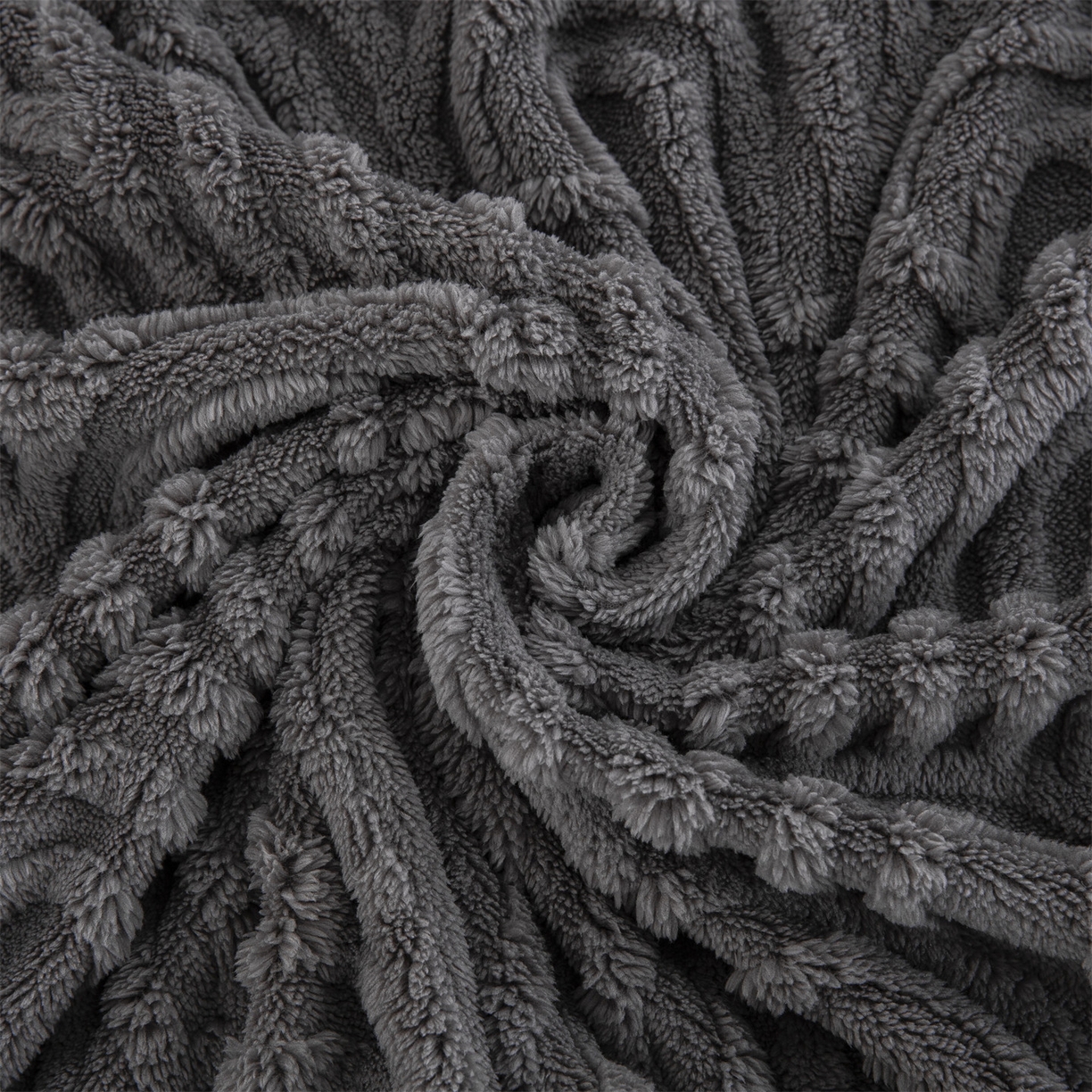 91家纺网 家纺一手货源 找家纺 一左一右 2025秋冬新款280克高克重单层双面提花塔芙绒毛毯舒棉绒毯多功能毯子外贸跨境电商-小拱门 灰色