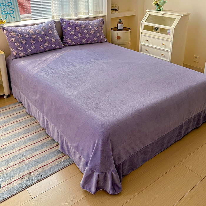 91家纺网 家纺一手货源 找家纺 （总）梦莱斯 2025新款加厚保暖双面牛奶绒四件套