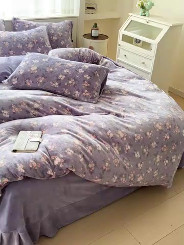 91家纺网 家纺一手货源 找家纺 （总）梦莱斯 2025新款加厚保暖双面牛奶绒四件套